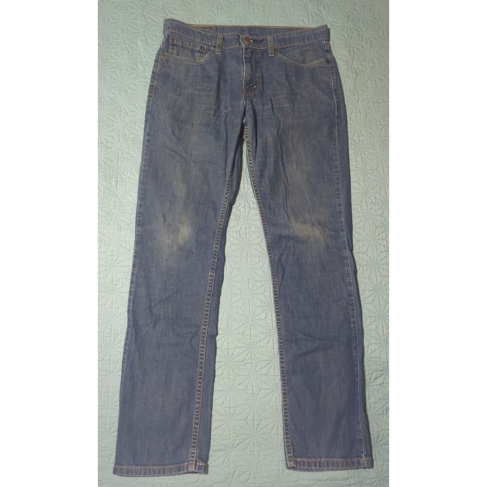 Levi's 511 Slim Fit Mens Jeans 32x34 Stretch Medium Blue Natural Fade Whiskering